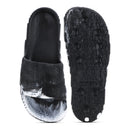Black White Solid Casual Flip Flops Sliders For Men - Greentech