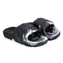 Black White Solid Casual Flip Flops Sliders For Men - Greentech