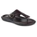 Brown Buckle Slip On Sandals For Men - Greentech