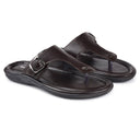 Brown Buckle Slip On Sandals For Men - Greentech