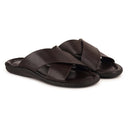 Brown Minimals Cross Strap Sandals For Men - Greentech