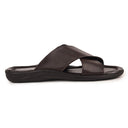 Brown Minimals Cross Strap Sandals For Men - Greentech