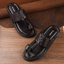 Brown Stitched Kolhapuri Slippers Slip On Sandals For Men - Greentech