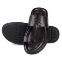 Brown Stitched Kolhapuri Slippers Slip On Sandals For Men - Greentech