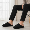 Classic Black Fur Carpet Slippers For Men - Greentech