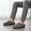 Classic Grey Fur Carpet Slippers For Men - Greentech