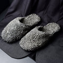 Classic Grey Fur Carpet Slippers For Men - Greentech