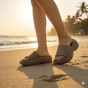 Coffee Brown Casual High Ankle Platform Flip Flops Slippers For Women - Greentech