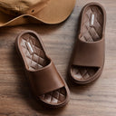 Coffee Brown Casual High Ankle Platform Flip Flops Slippers For Women - Greentech