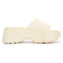 Cream Casual High Ankle Platform Flip Flops Slippers For Women - Greentech