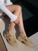 Dark Beige Casual Groovz Clogs For Women - Greentech