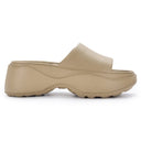 Dark Beige Casual High Ankle Platform Flip Flops Slippers For Women - Greentech