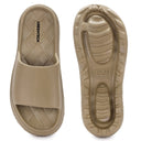 Dark Beige Casual High Ankle Platform Flip Flops Slippers For Women - Greentech