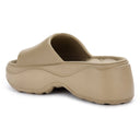 Dark Beige Casual High Ankle Platform Flip Flops Slippers For Women - Greentech