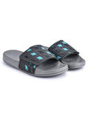 Grey Casual Velcro Colorbox Flip Flops Sliders For Men - Greentech