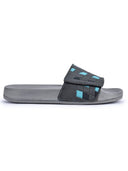Grey Casual Velcro Colorbox Flip Flops Sliders For Men - Greentech