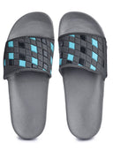 Grey Casual Velcro Colorbox Flip Flops Sliders For Men - Greentech