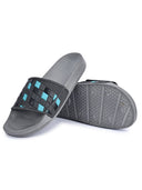 Grey Casual Velcro Colorbox Flip Flops Sliders For Men - Greentech