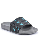 Grey Casual Velcro Colorbox Flip Flops Sliders For Men - Greentech