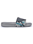 Grey Casual Velcro Printed Flip Flops Sliders For Men - Greentech
