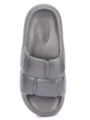 Grey Quilted Cushioned Flip Flops Slides For Men - Greentech