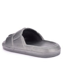 Grey Quilted Cushioned Flip Flops Slides For Men - Greentech