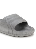 Grey Solid Casual Flip Flops Sliders For Men - Greentech