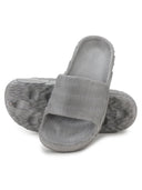 Grey Solid Casual Flip Flops Sliders For Men - Greentech