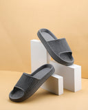 Grey Solid Casual Flip Flops Sliders For Men - Greentech