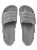 Grey Solid Casual Flip Flops Sliders For Men - Greentech