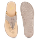 Grey T - Strap Memory Foam Flats For Women - Greentech