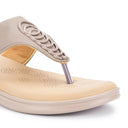 Grey T - Strap Memory Foam Flats For Women - Greentech