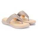 Grey T - Strap Memory Foam Flats For Women - Greentech