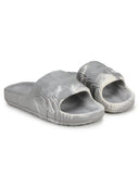 Grey White Solid Casual Flip Flops Sliders For Men - Greentech
