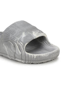 Grey White Solid Casual Flip Flops Sliders For Men - Greentech