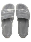 Grey White Solid Casual Flip Flops Sliders For Men - Greentech
