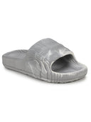 Grey White Solid Casual Flip Flops Sliders For Men - Greentech