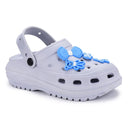 Icy Grey Casual Charms Clogs For Women - Greentech