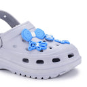 Icy Grey Casual Charms Clogs For Women - Greentech