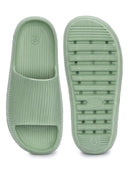 Light Green Solid Flip Flops For Women - Greentech