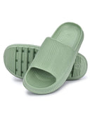 Light Green Solid Flip Flops For Women - Greentech
