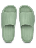 Light Green Solid Flip Flops For Women - Greentech