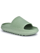 Light Green Solid Flip Flops For Women - Greentech