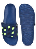 Navy Blue Casual Velcro Colorbox Flip Flops Sliders For Men - Greentech