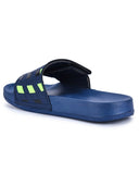 Navy Blue Casual Velcro Colorbox Flip Flops Sliders For Men - Greentech