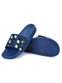Navy Blue Casual Velcro Colorbox Flip Flops Sliders For Men - Greentech