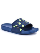 Navy Blue Casual Velcro Colorbox Flip Flops Sliders For Men - Greentech