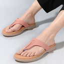Peach T - Strap Memory Foam Flats For Women - Greentech