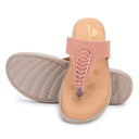 Peach T - Strap Memory Foam Flats For Women - Greentech