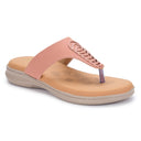 Peach T - Strap Memory Foam Flats For Women - Greentech